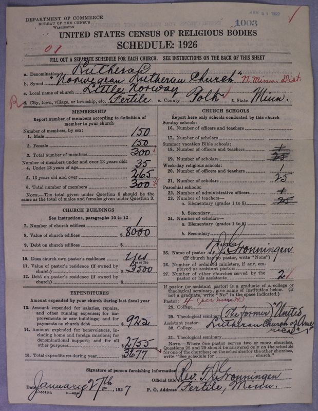 Scan of Norwegian Lutheran Church of America: 1003