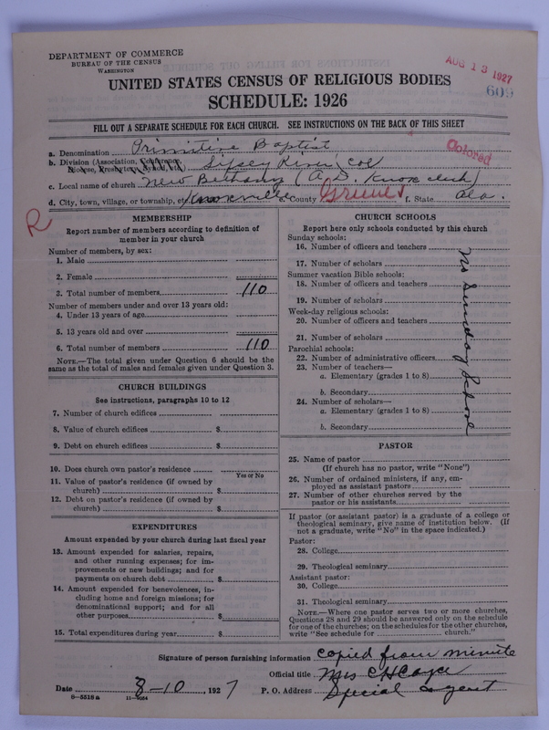 Scan of Colored Primitive Baptists: 610