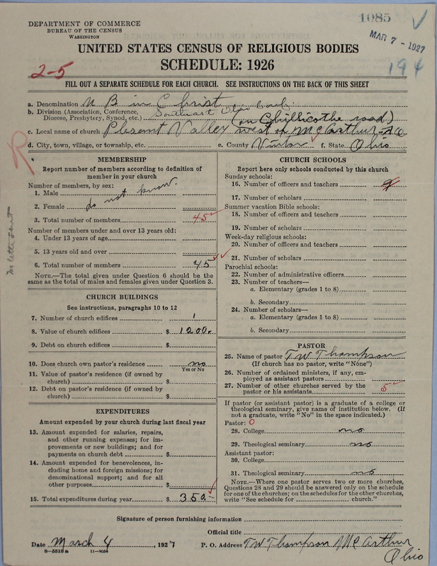 Scan of Church of the United Brethren in Christ: 1085