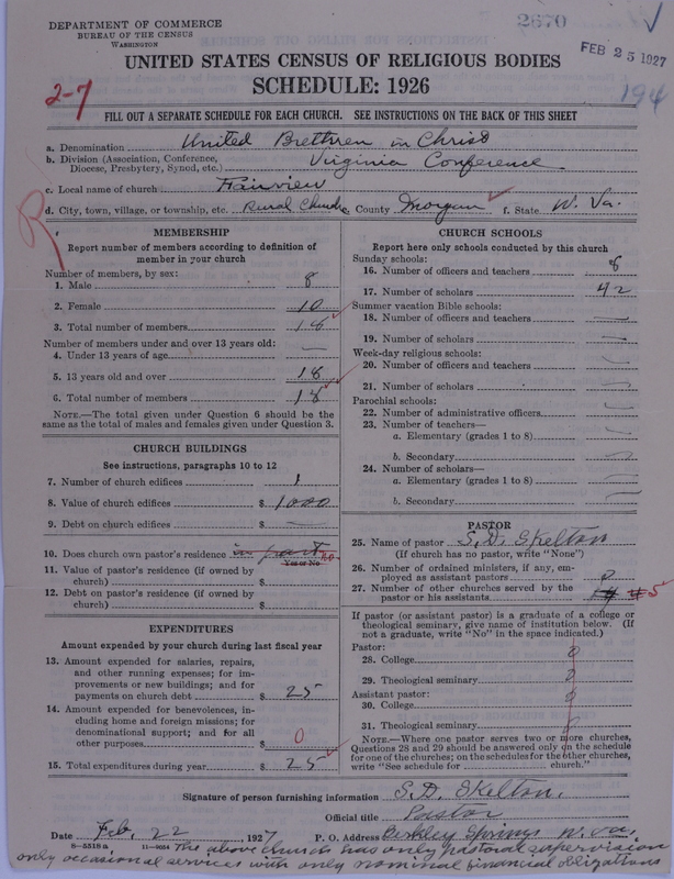Scan of Church of the United Brethren in Christ: 2670