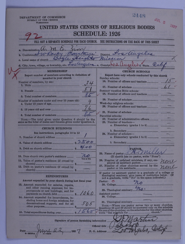 Scan of African Methodist Episcopal Zion Church: 2448