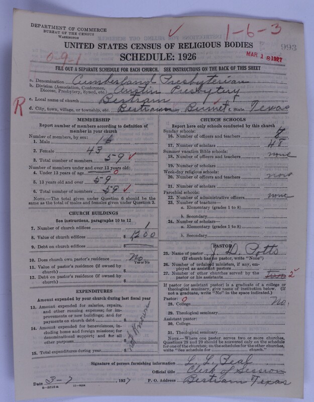 Scan of Cumberland Presbyterian Church: 993