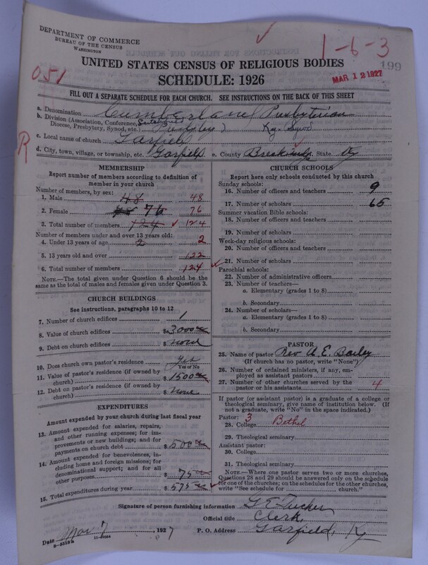 Scan of Cumberland Presbyterian Church: 199