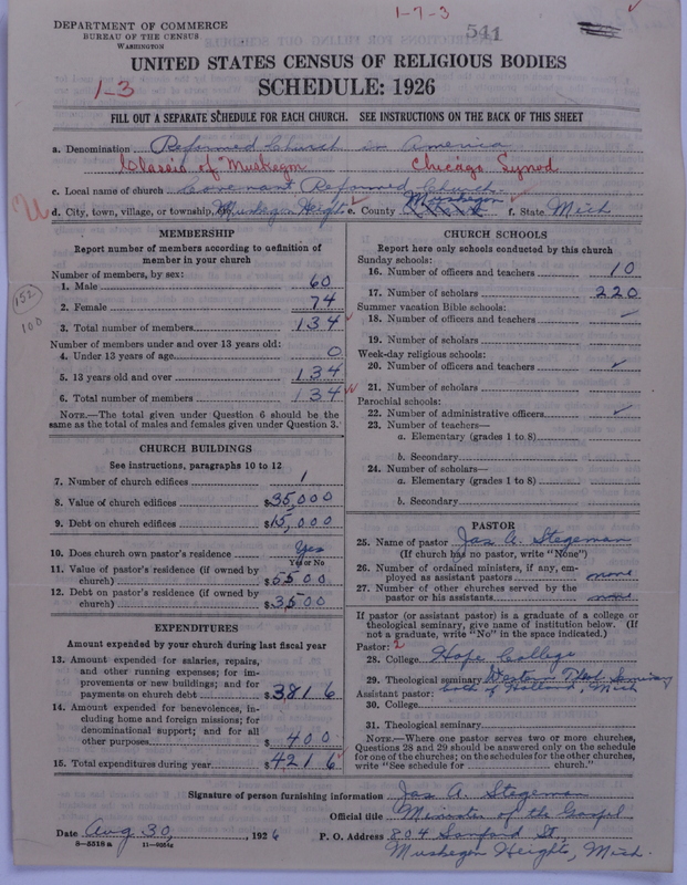 Scan of Reformed Church in America: 541
