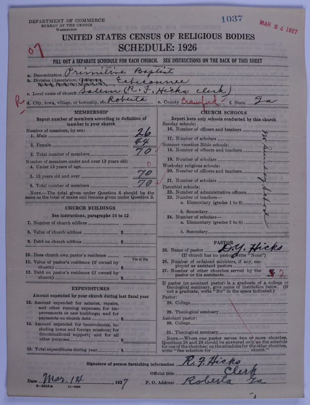 Scan of Primitive Baptists: 1037