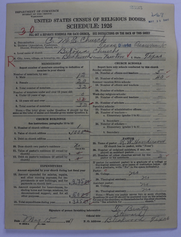 Scan of Colored Methodist Episcopal Church: 2393