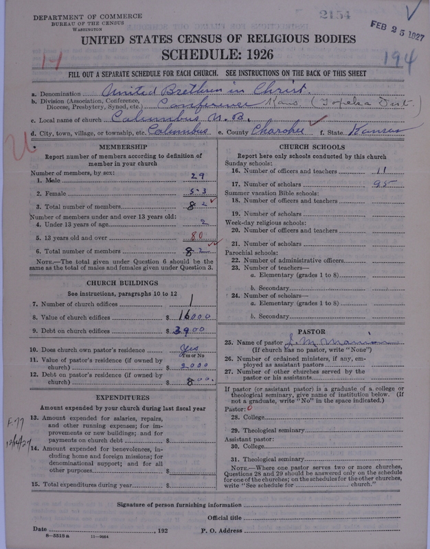 Scan of Church of the United Brethren in Christ: 2154