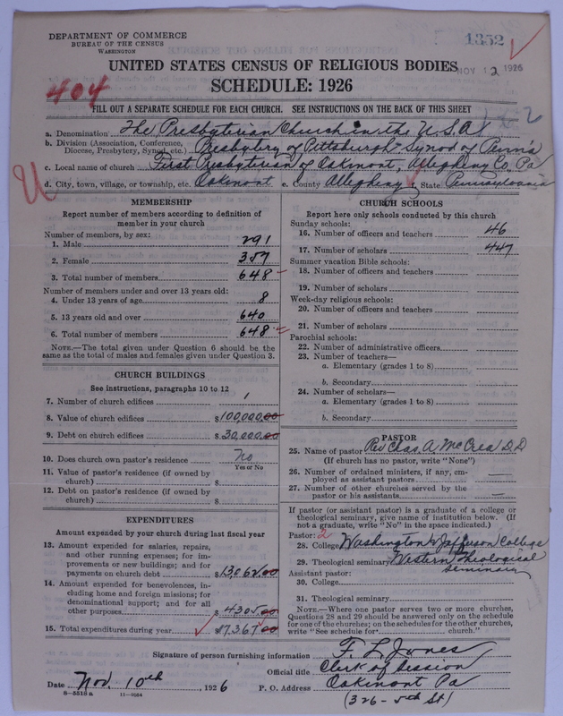 Scan of Presbyterian Church in the United States of America: 1352