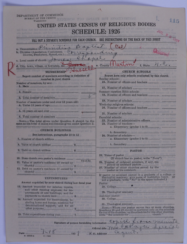 Scan of Colored Primitive Baptists: 115