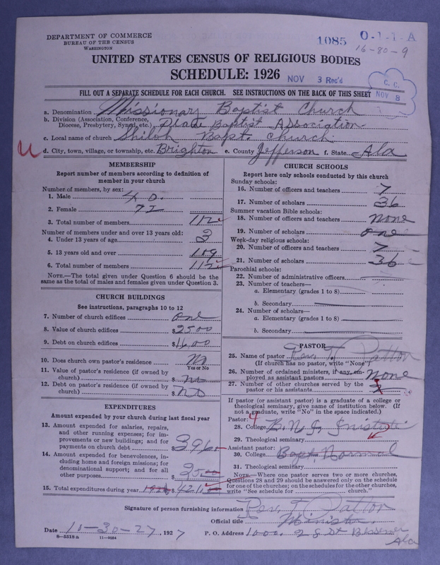 Scan of Negro Baptists: 1085