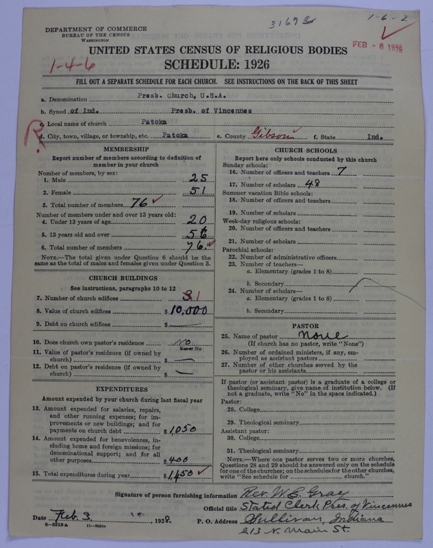 Scan of Presbyterian Church in the United States of America: 3167 A