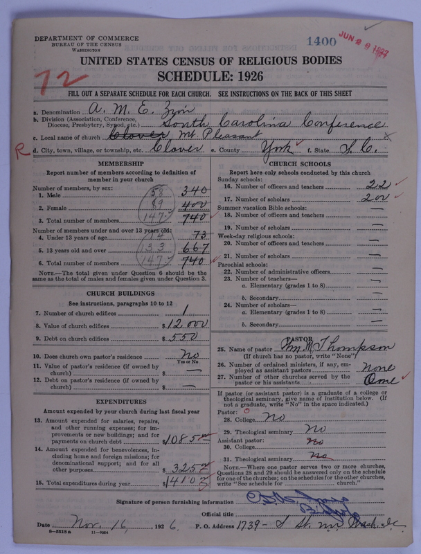 Scan of African Methodist Episcopal Zion Church: 1400