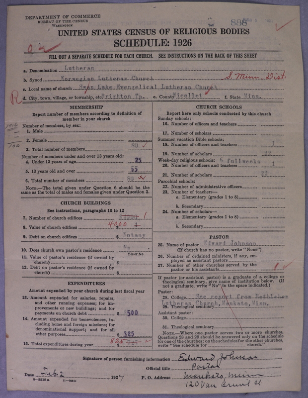 Scan of Norwegian Lutheran Church of America: 888