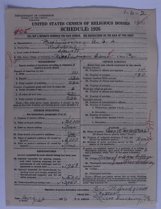 Scan of Presbyterian Church in the United States of America: 1833