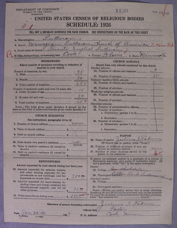 Scan of Norwegian Lutheran Church of America: 1133