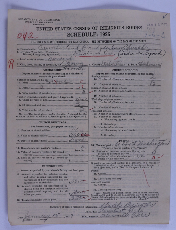 Scan of Cumberland Presbyterian Church: 959