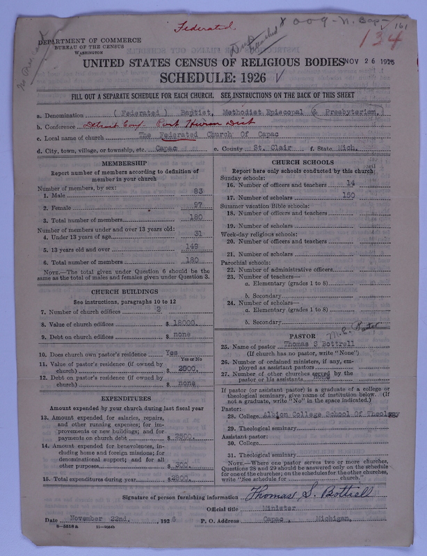 Scan of Federated Churches: 161