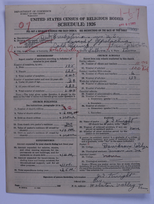 Scan of Presbyterian Church in the United States: 2305