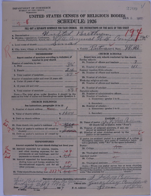 Scan of Church of the United Brethren in Christ: 2709