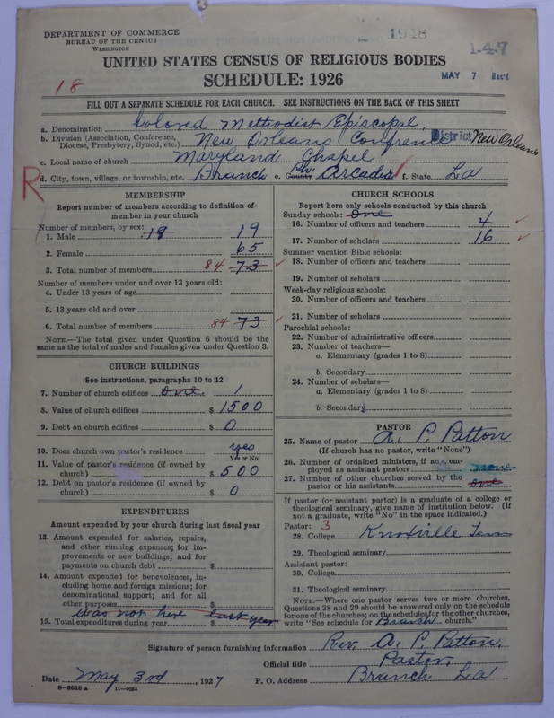 Scan of Colored Methodist Episcopal Church: 1948