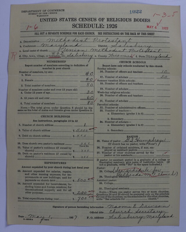 Scan of Methodist Protestant Church: 1022