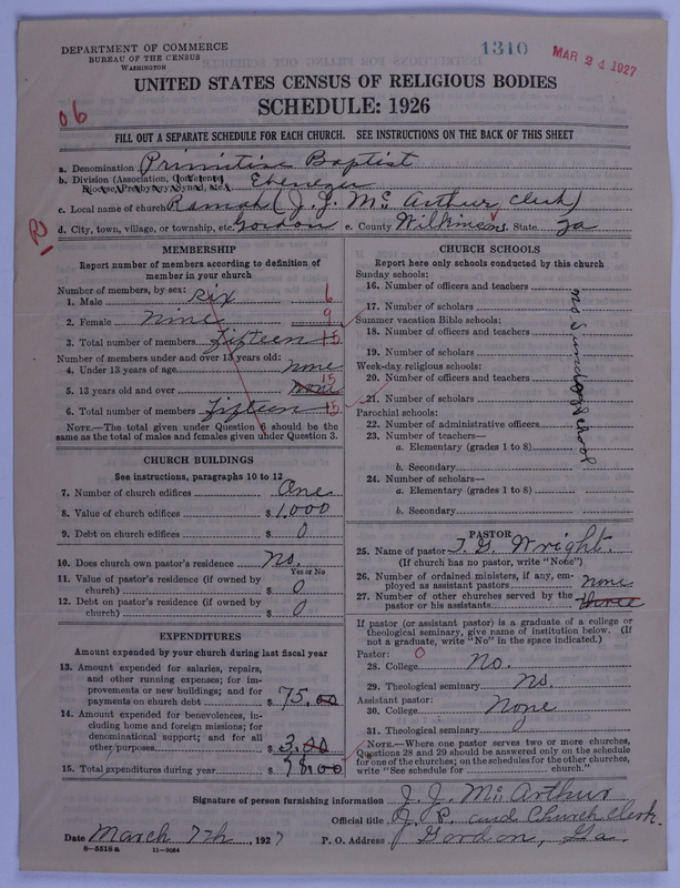 Scan of Primitive Baptists: 1310