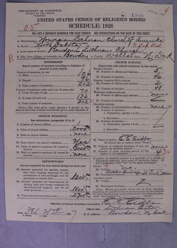 Scan of Norwegian Lutheran Church of America: 1909