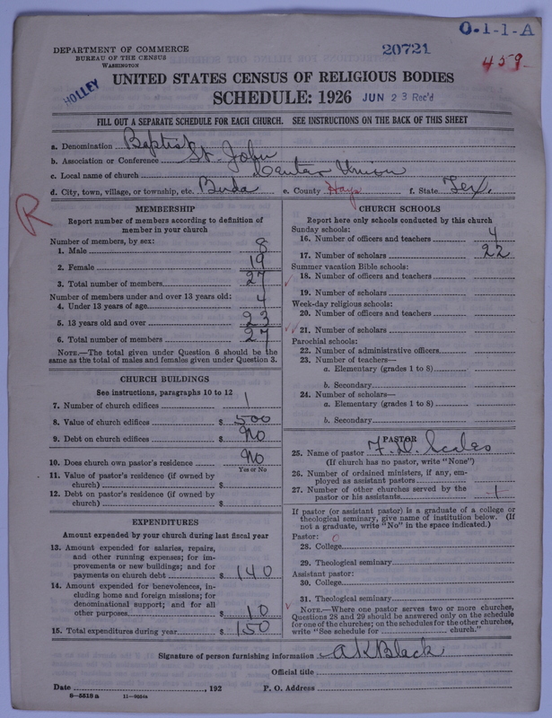 Scan of Negro Baptists: 20721