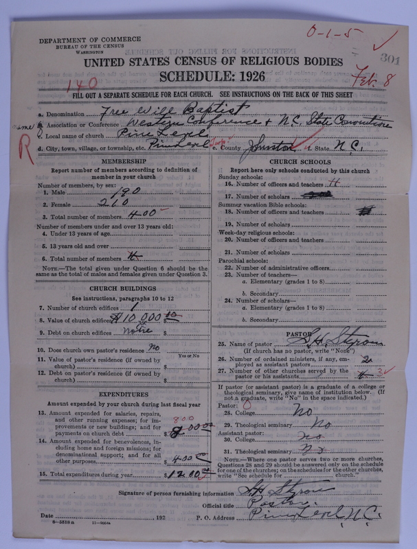 Scan of Free Will Baptists: 301