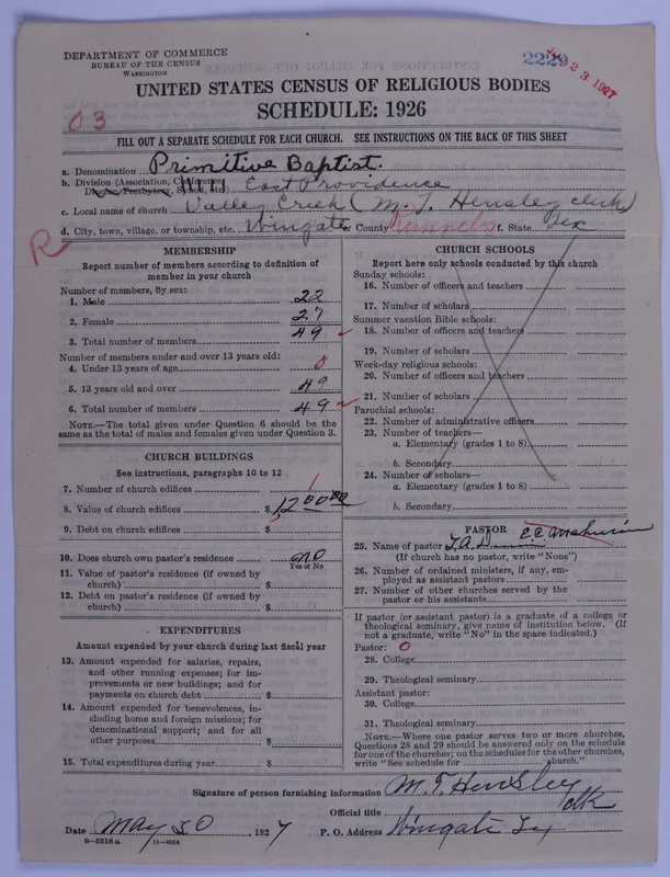Scan of Primitive Baptists: 2229