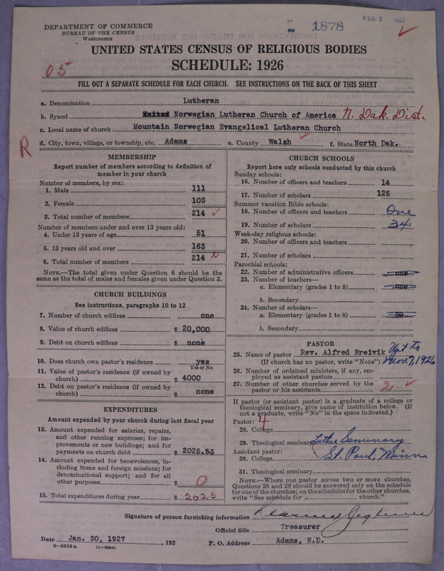 Scan of Norwegian Lutheran Church of America: 1878