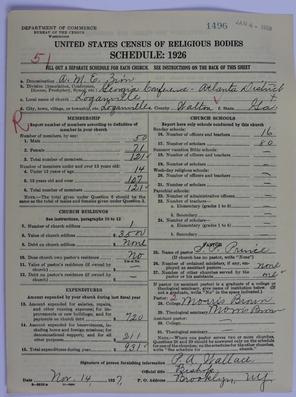 Scan of African Methodist Episcopal Zion Church: 1496