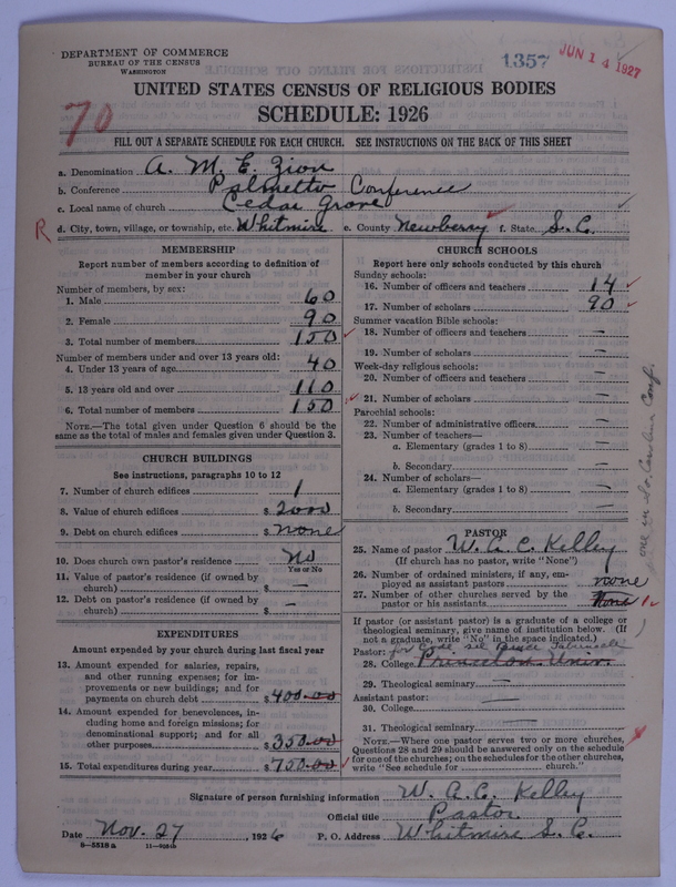 Scan of African Methodist Episcopal Zion Church: 1357