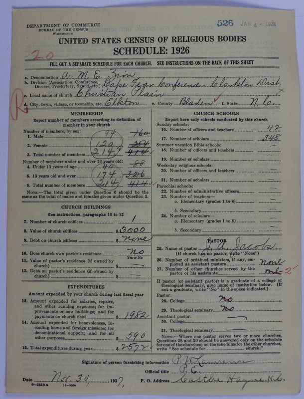 Scan of African Methodist Episcopal Zion Church: 526