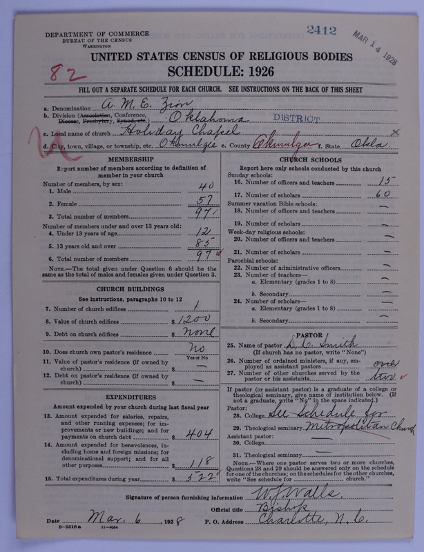 Scan of African Methodist Episcopal Zion Church: 2412