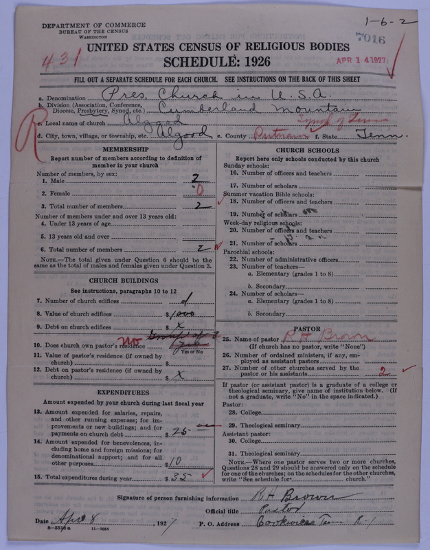 Scan of Presbyterian Church in the United States of America: 7016