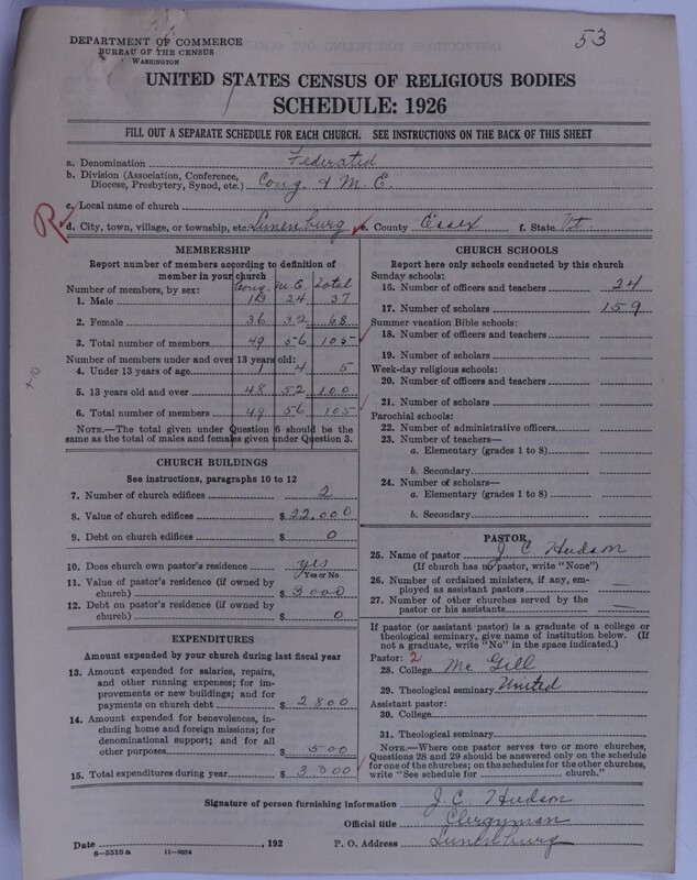 Scan of Federated Churches: 53