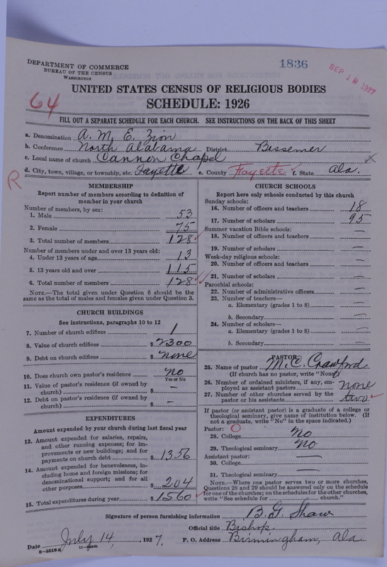 Scan of African Methodist Episcopal Zion Church: 1836