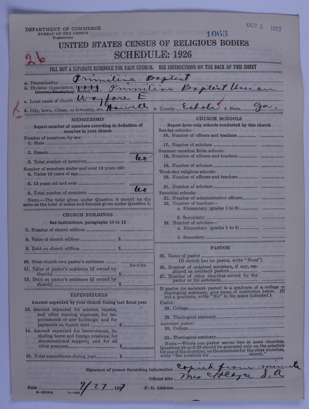 Scan of Primitive Baptists: 1063