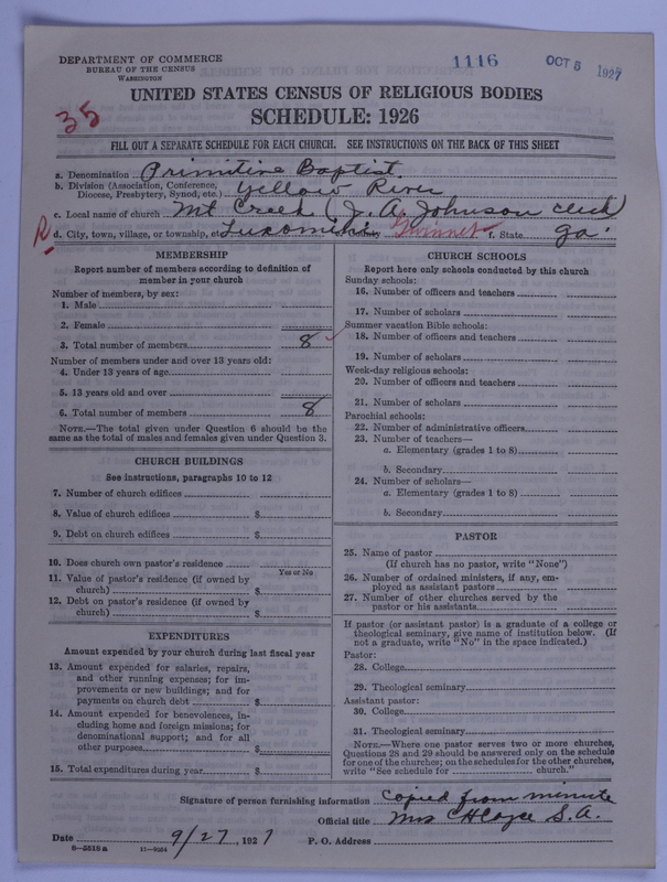 Scan of Primitive Baptists: 1116