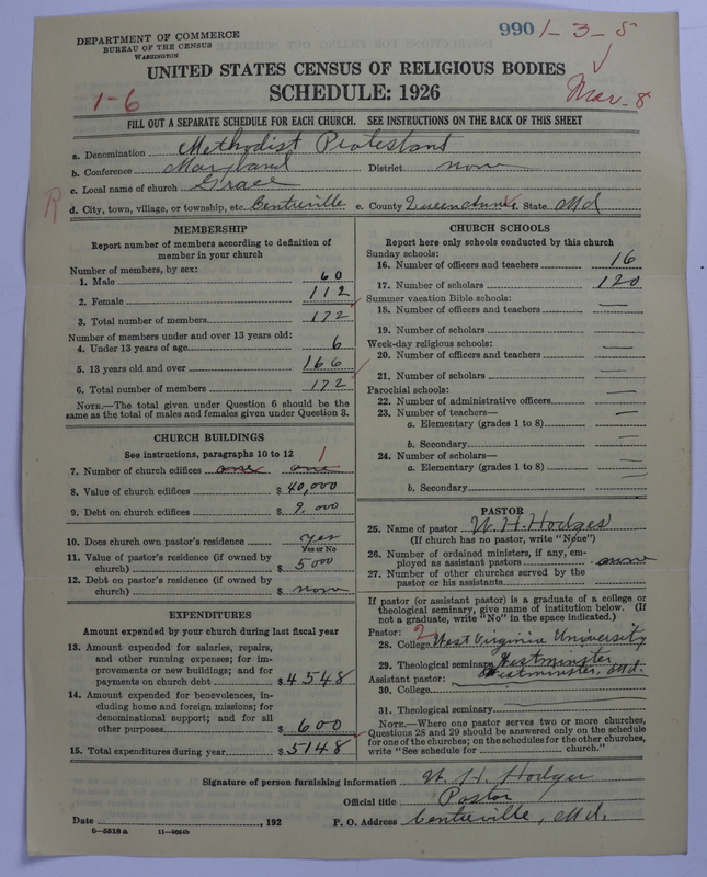 Scan of Methodist Protestant Church: 990