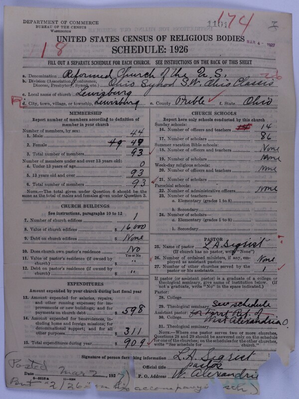 Scan of Reformed Church in the United States: 1101