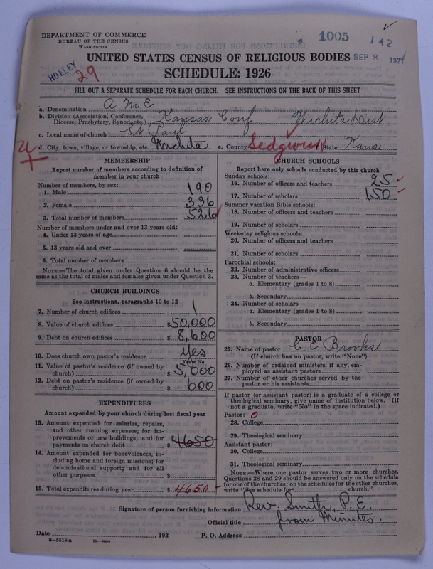 Scan of African Methodist Episcopal Church: 1005