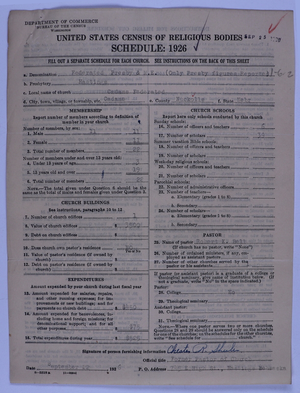 Scan of Federated Churches: