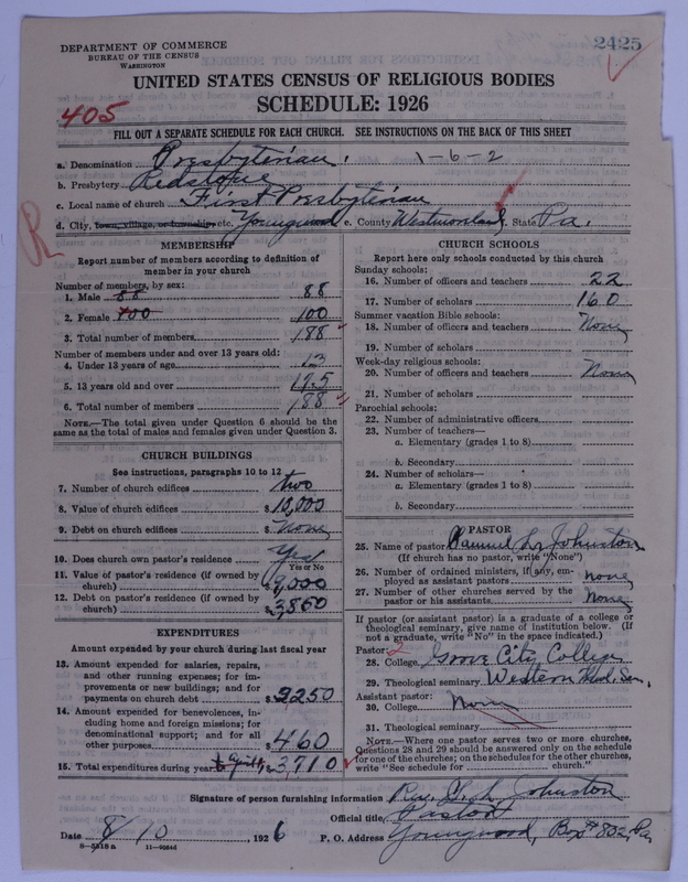 Scan of Presbyterian Church in the United States of America: 2425