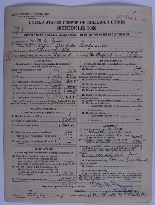 Scan of African Methodist Episcopal Zion Church: 1276