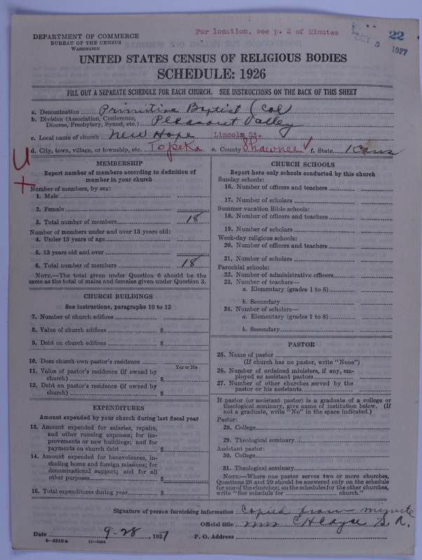 Scan of Colored Primitive Baptists: 22