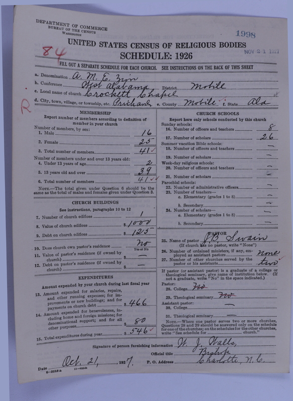 Scan of African Methodist Episcopal Zion Church: 1998