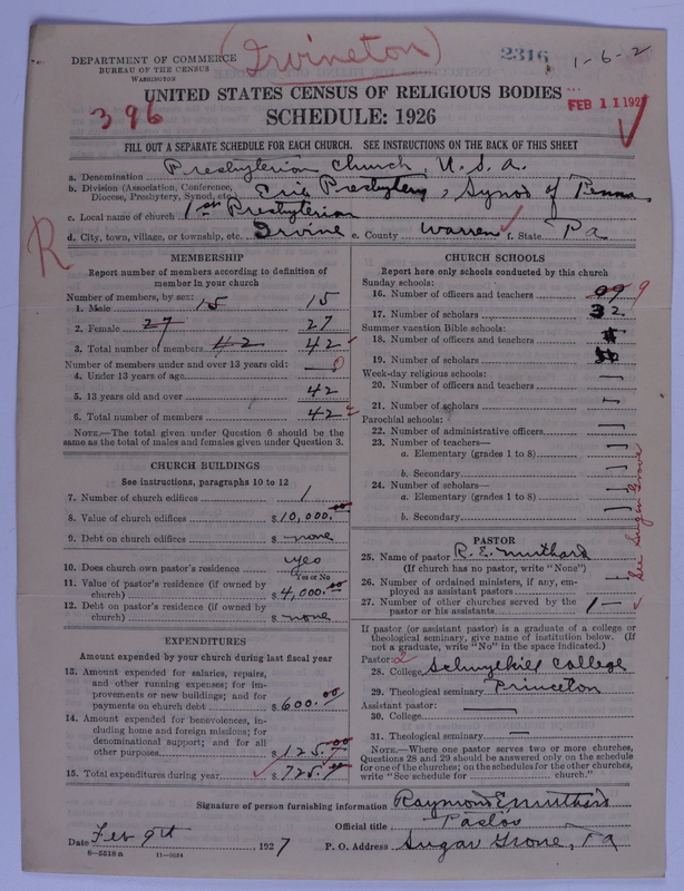 Scan of Presbyterian Church in the United States of America: 2316