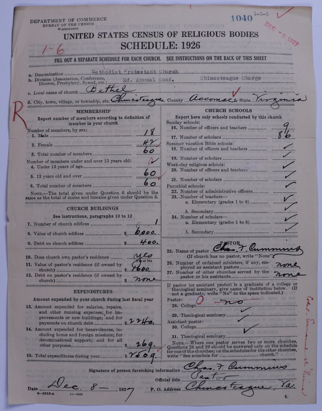 Scan of Methodist Protestant Church: 1040